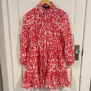 Ellen Tracy Hot Pink and White Patterned dress Size Small Women’s